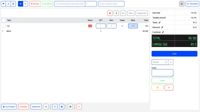 Multi-store POS main sales screen