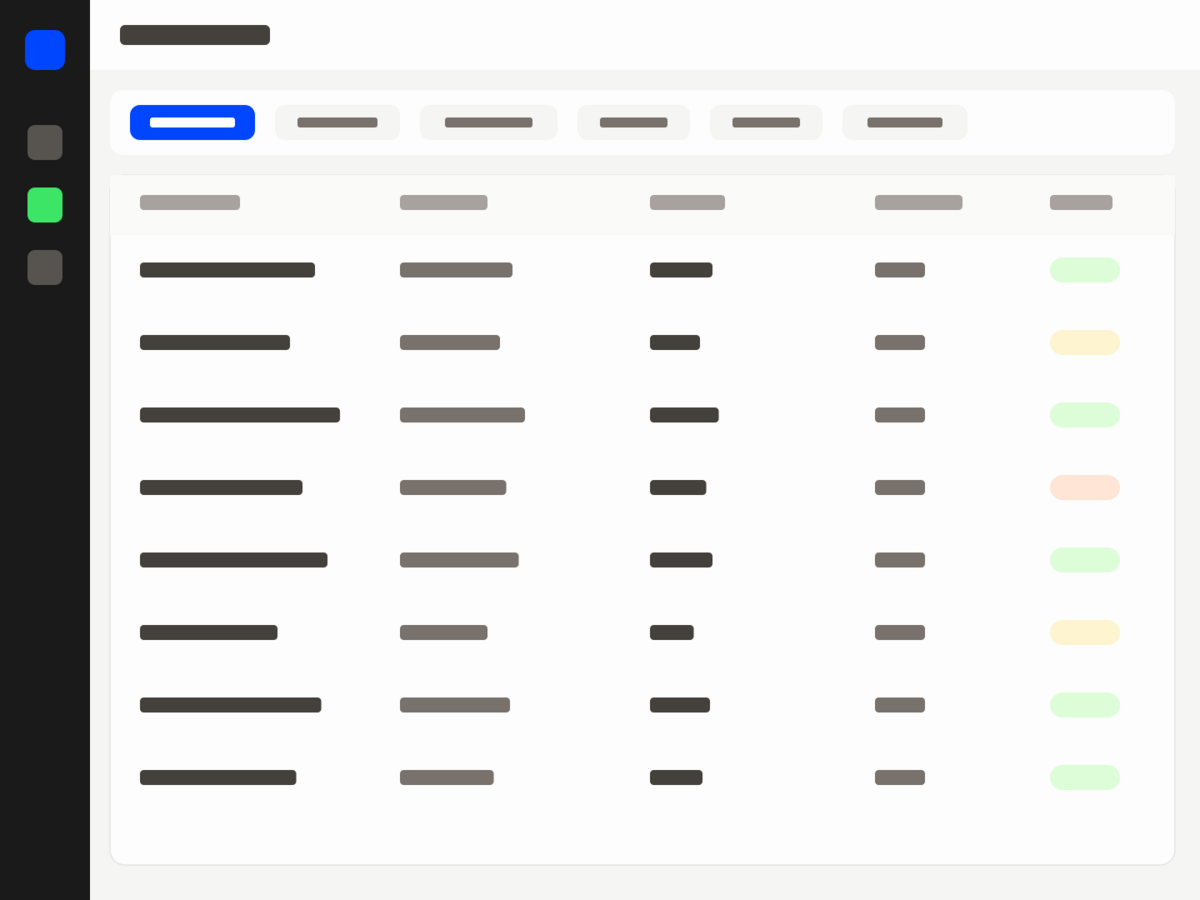 Inventory hub with tab navigation and on-hand stock summary table