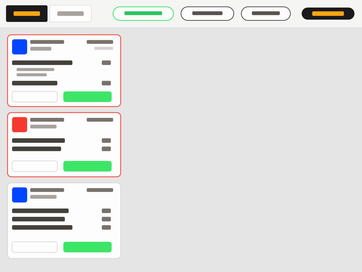Kitchen Display System with open order tickets, station tabs, and Ready actions